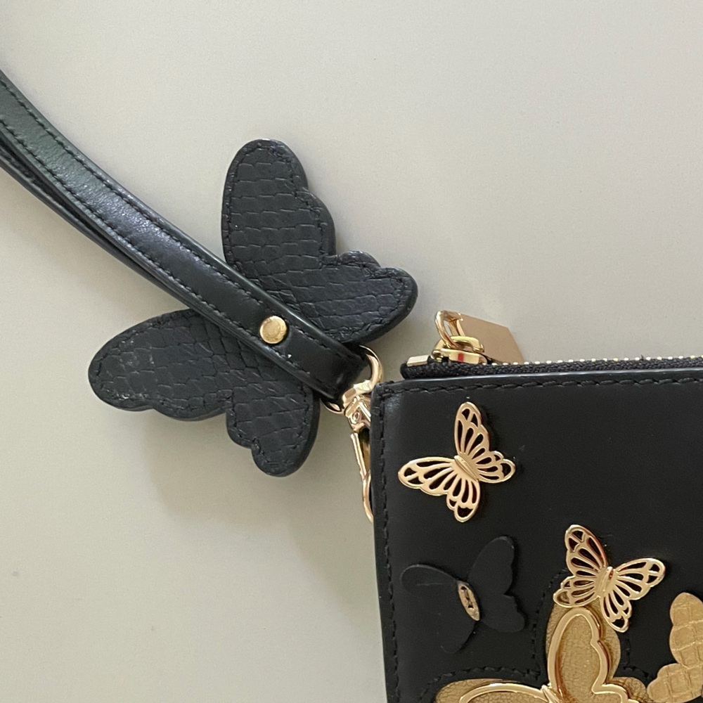 Michael Kors Adele Leather Butterfly Smartphone Clutch & Wristlet - Picture 3 of 16
